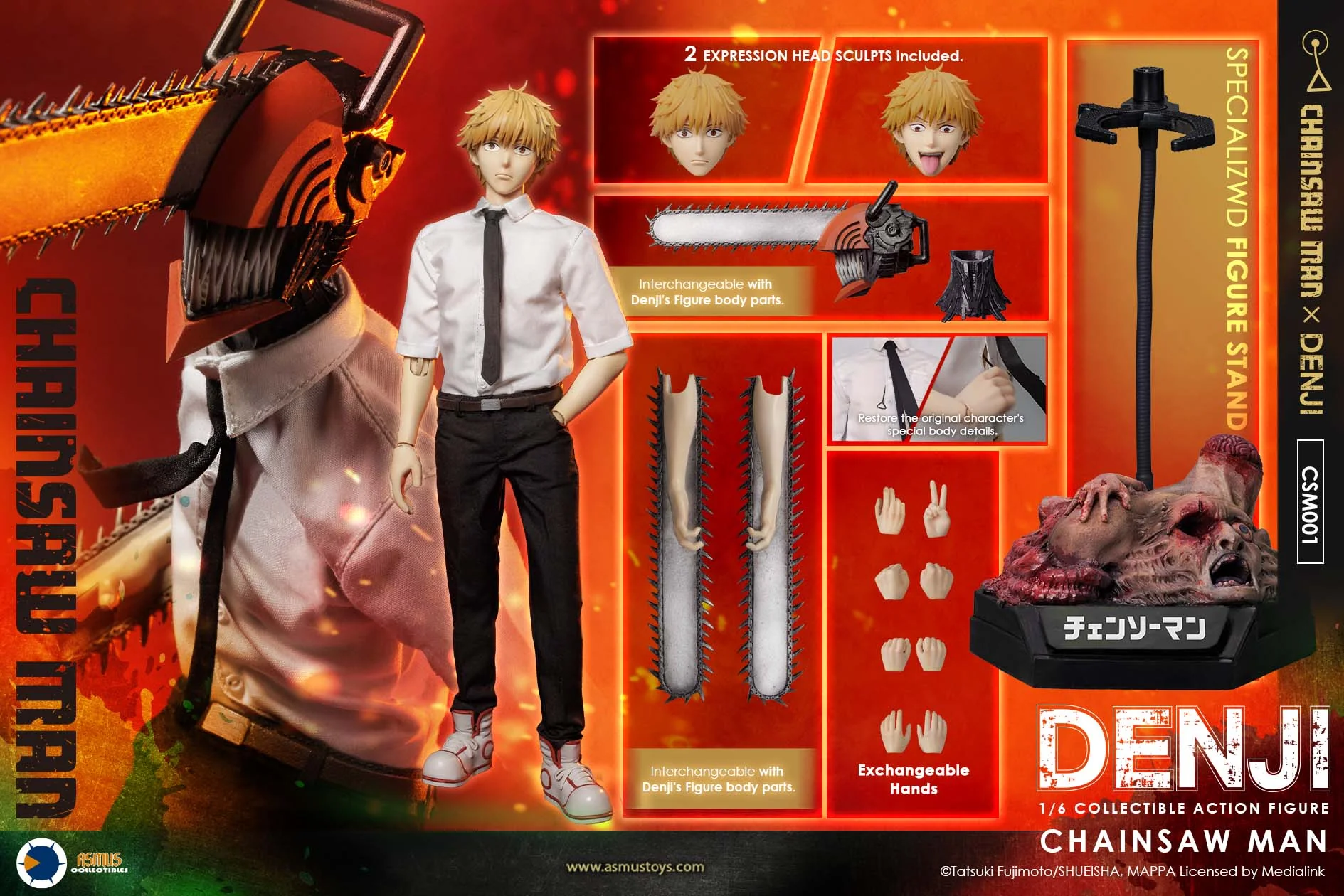 [PREORDER] Asmus Toys Denji - Chainsaw Man 1/6 Collectible Figure - Image 7
