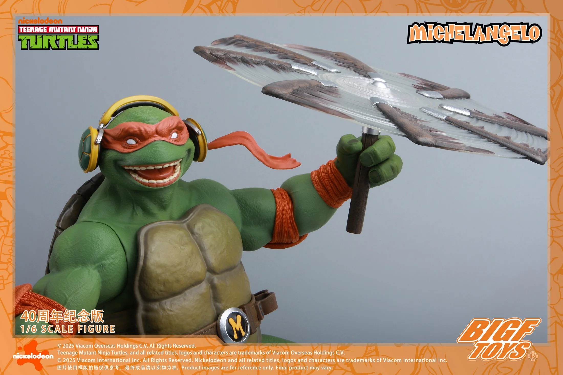 [PREORDER] BIGF Toys Michelangelo TMNT 40th Anniversary 1/6 Scale Figure - Image 9