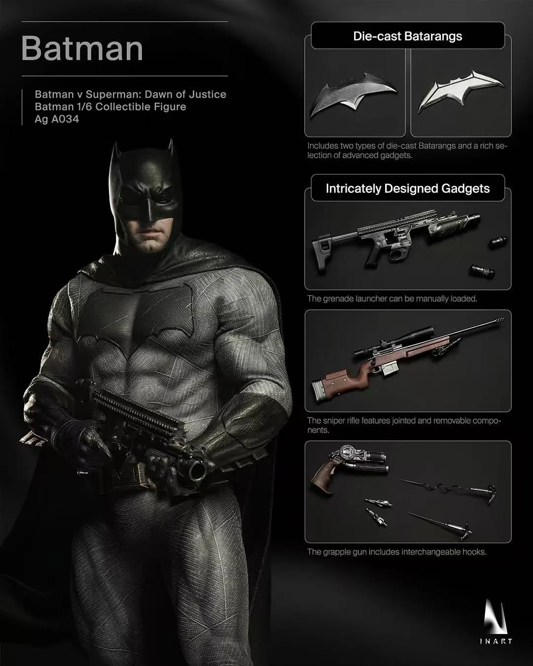 [PREORDER] INART Batman - BVS: Dawn of Justice 1/6 Collectible Figure - Image 8