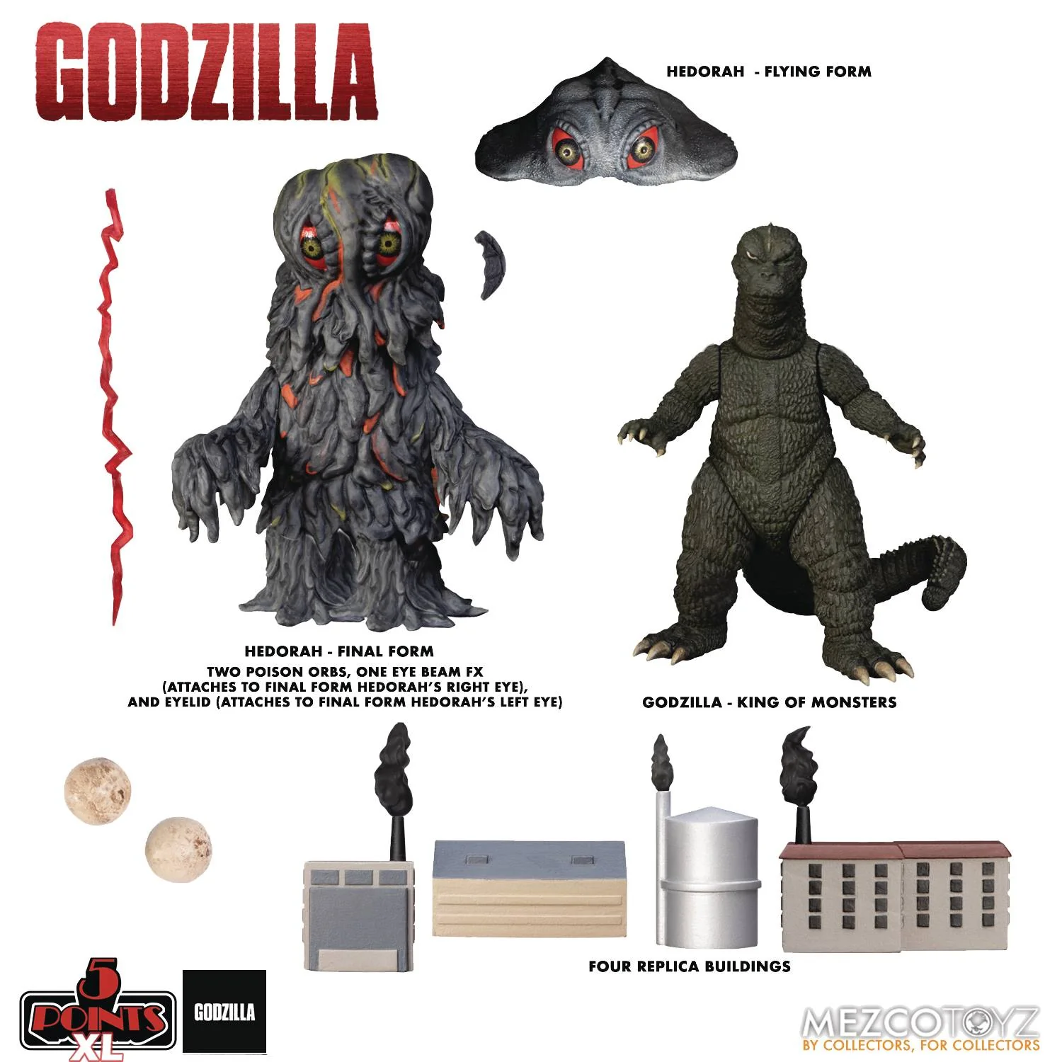 Mezco 5 Points XL Godzilla vs Hedorah Box Set - Image 8