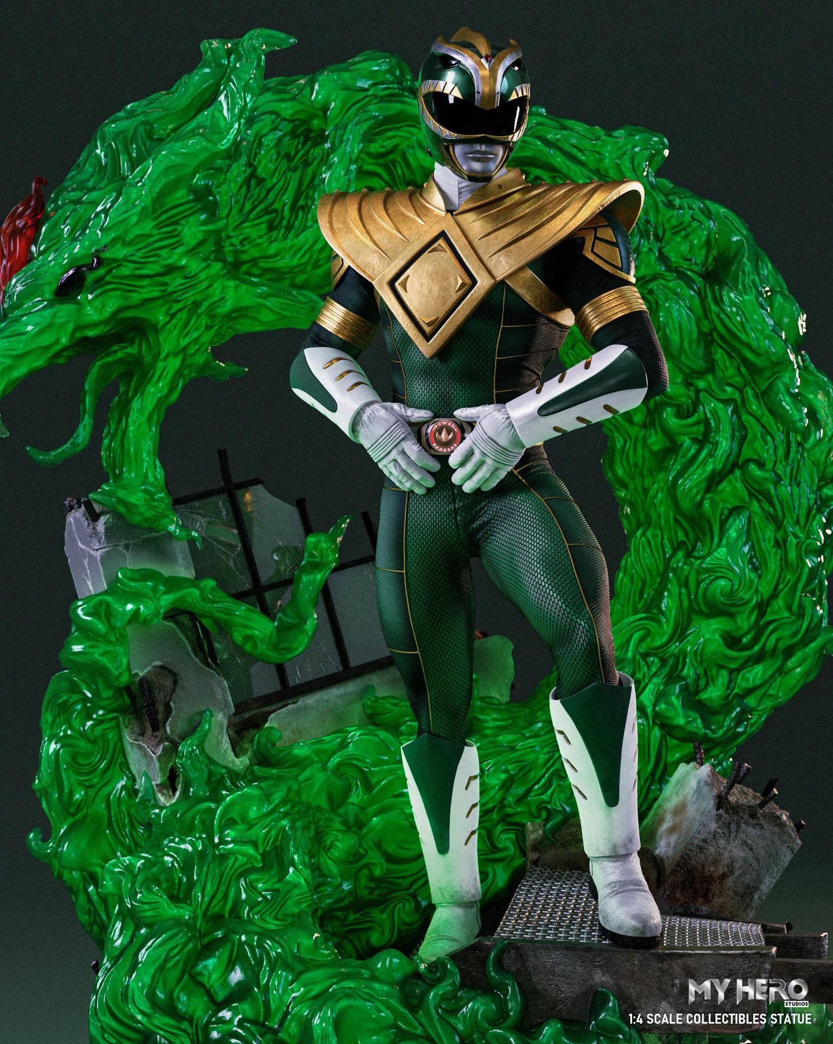 My Hero Studios BITS Tribute Green Ranger 1/4 Scale Collectible Statue - Image 12