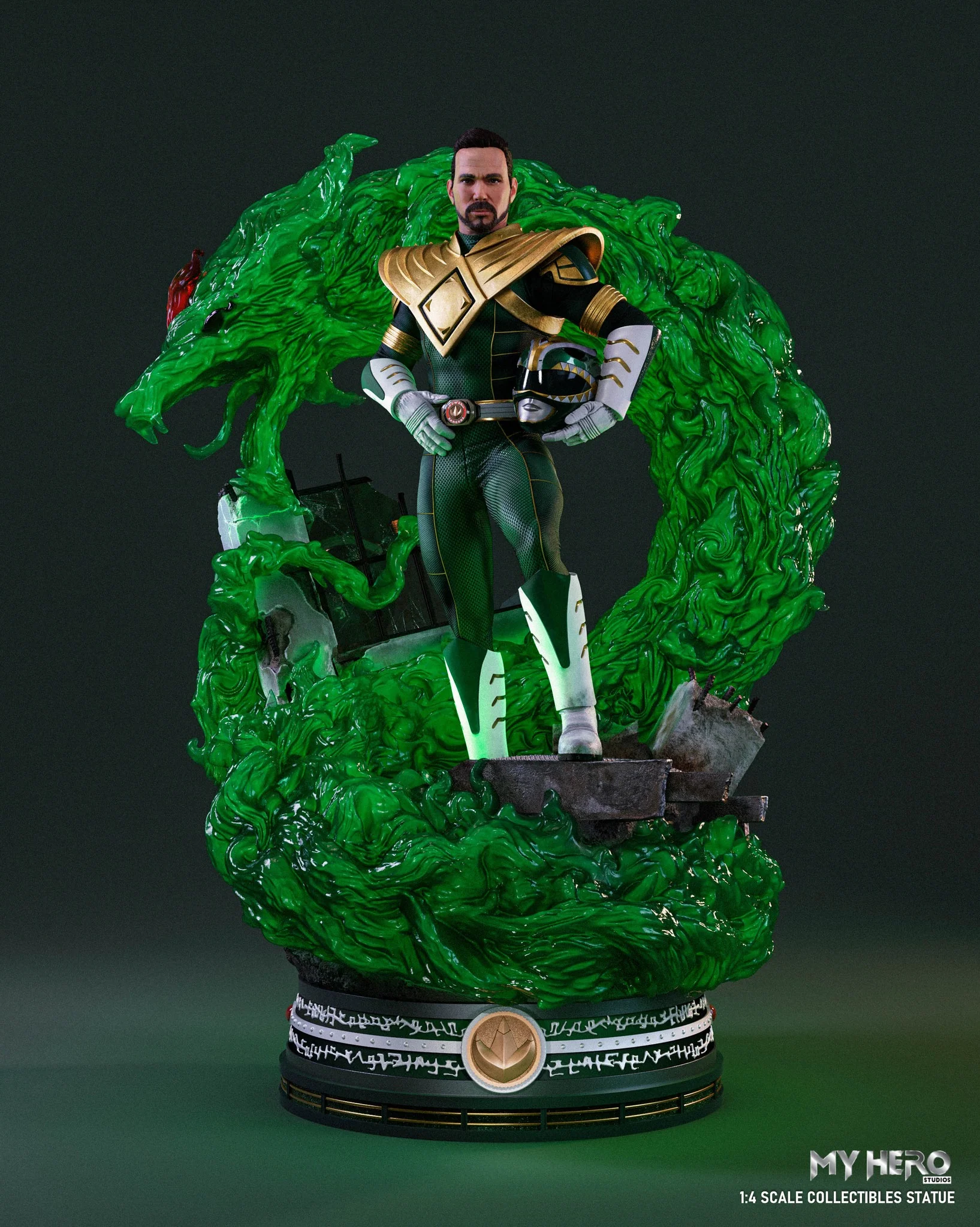 My Hero Studios BITS Tribute Green Ranger 1/4 Scale Collectible Statue - Image 5