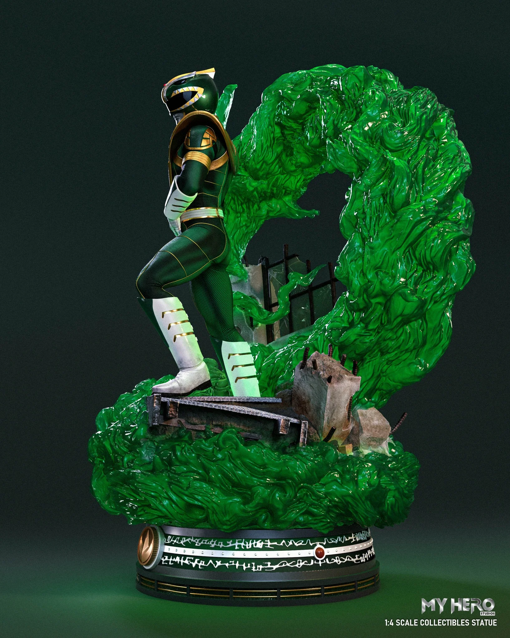 My Hero Studios BITS Tribute Green Ranger 1/4 Scale Collectible Statue - Image 8