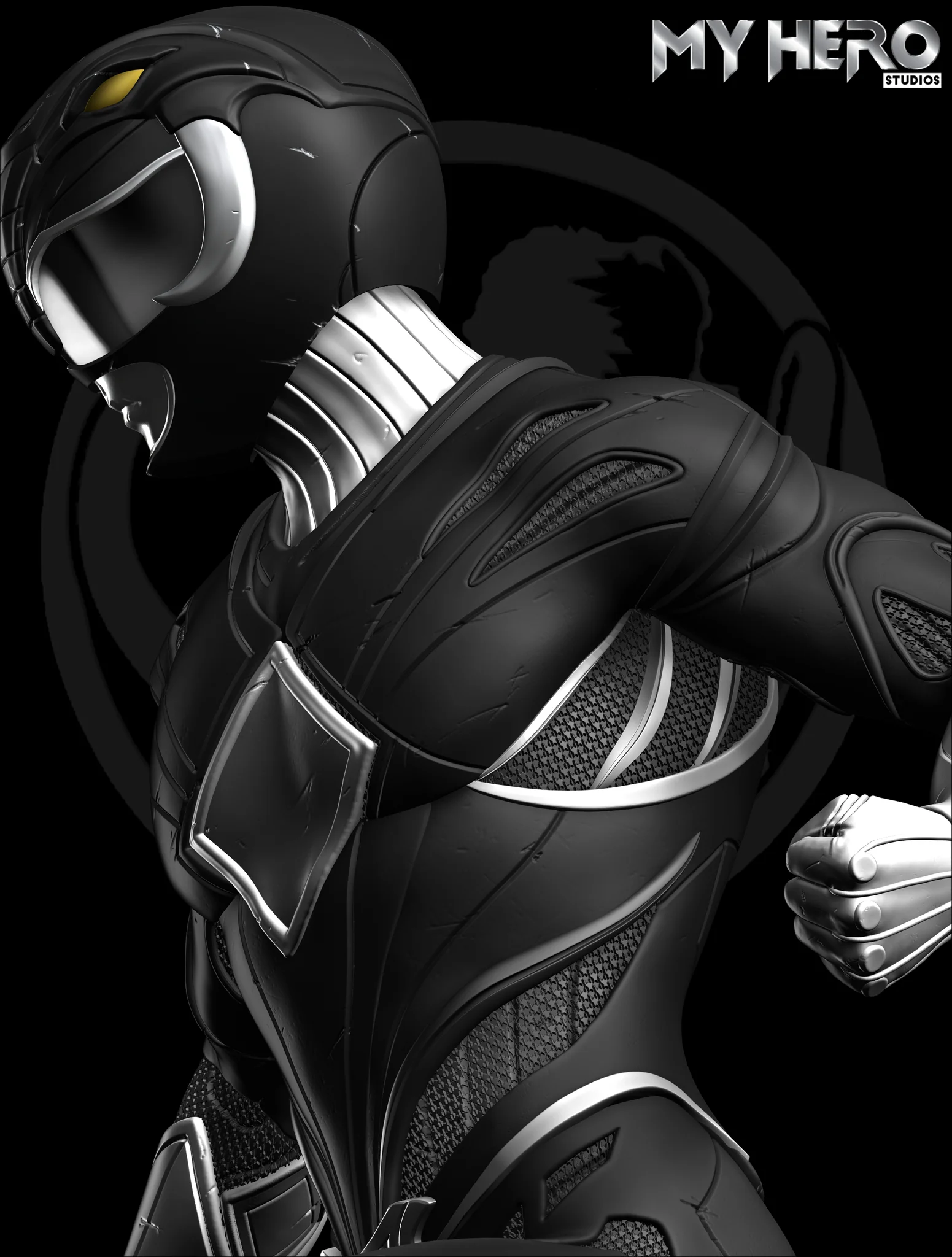 [PREORDER] My Hero Studios Black Ranger 1/4 Scale Collectible Statue - Image 4