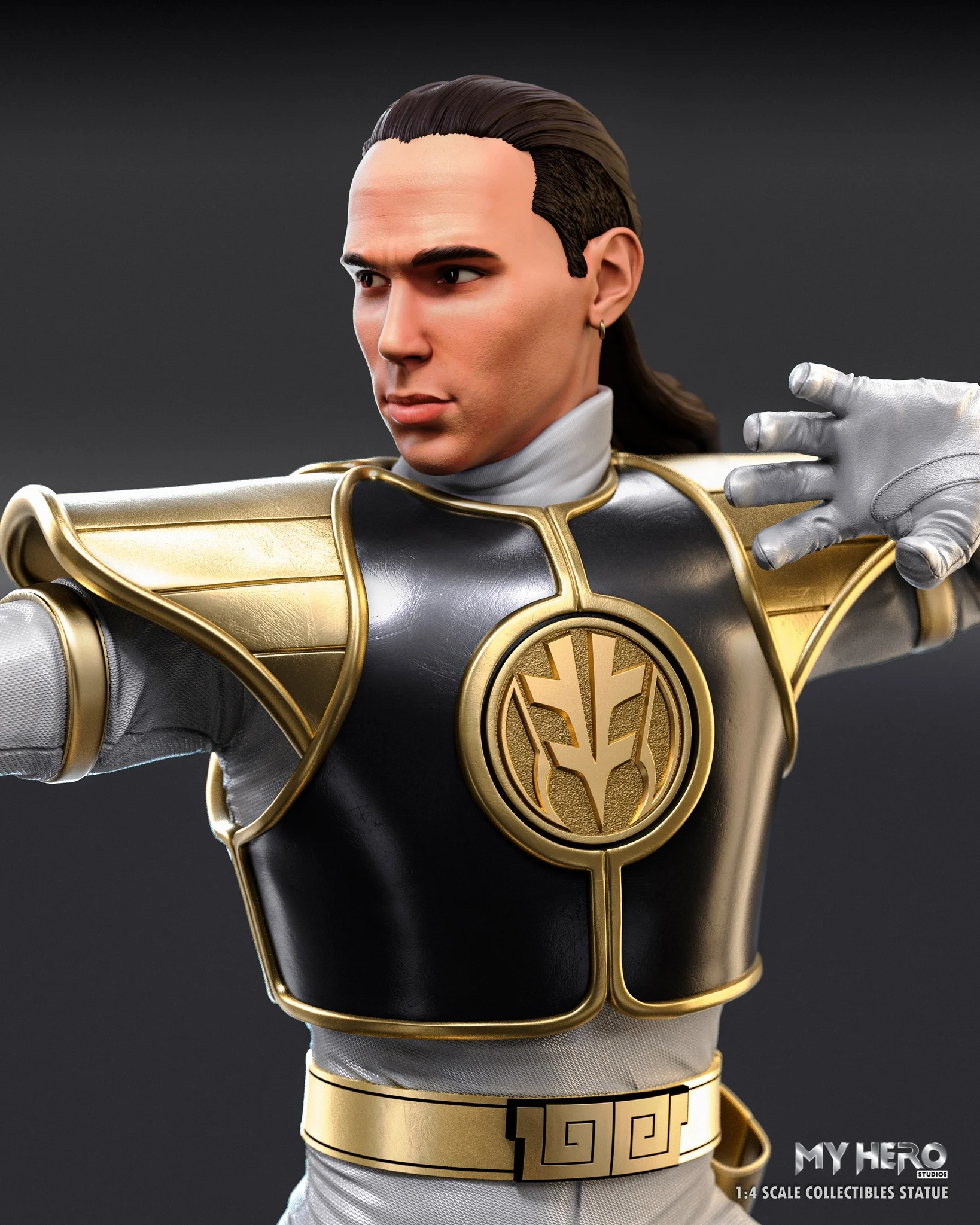 My Hero Studios Tribute Series White Ranger 1/4 Scale Collectible Statue - Image 6