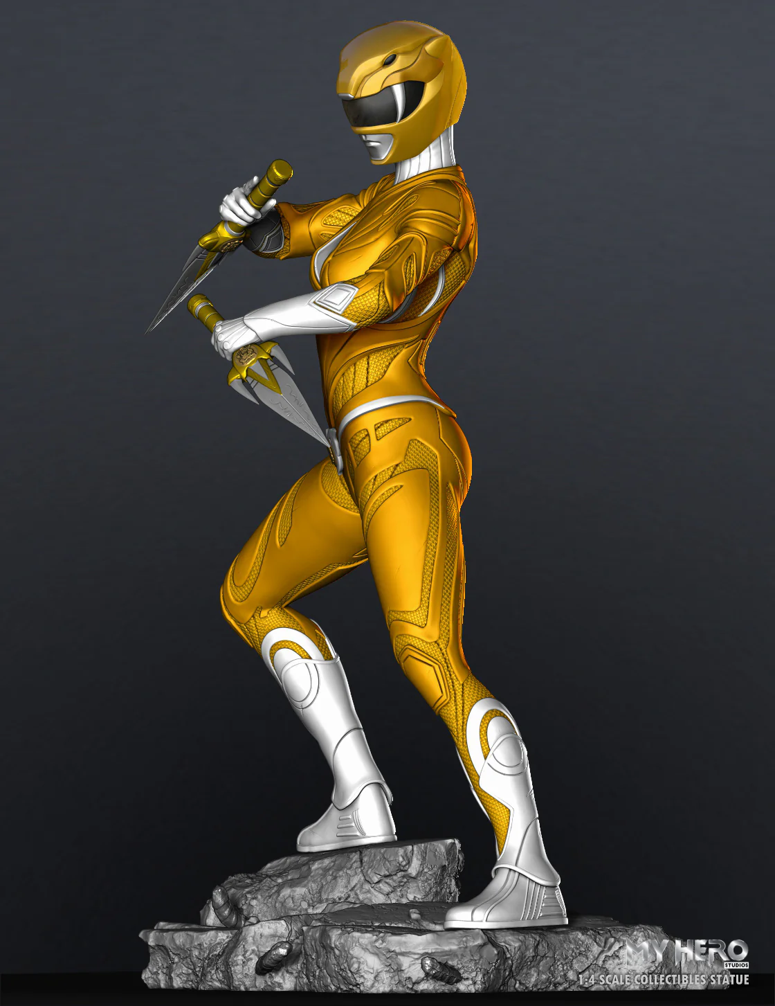 My Hero Studios Yellow Ranger 1/4 Scale Collectible Statue - Image 3