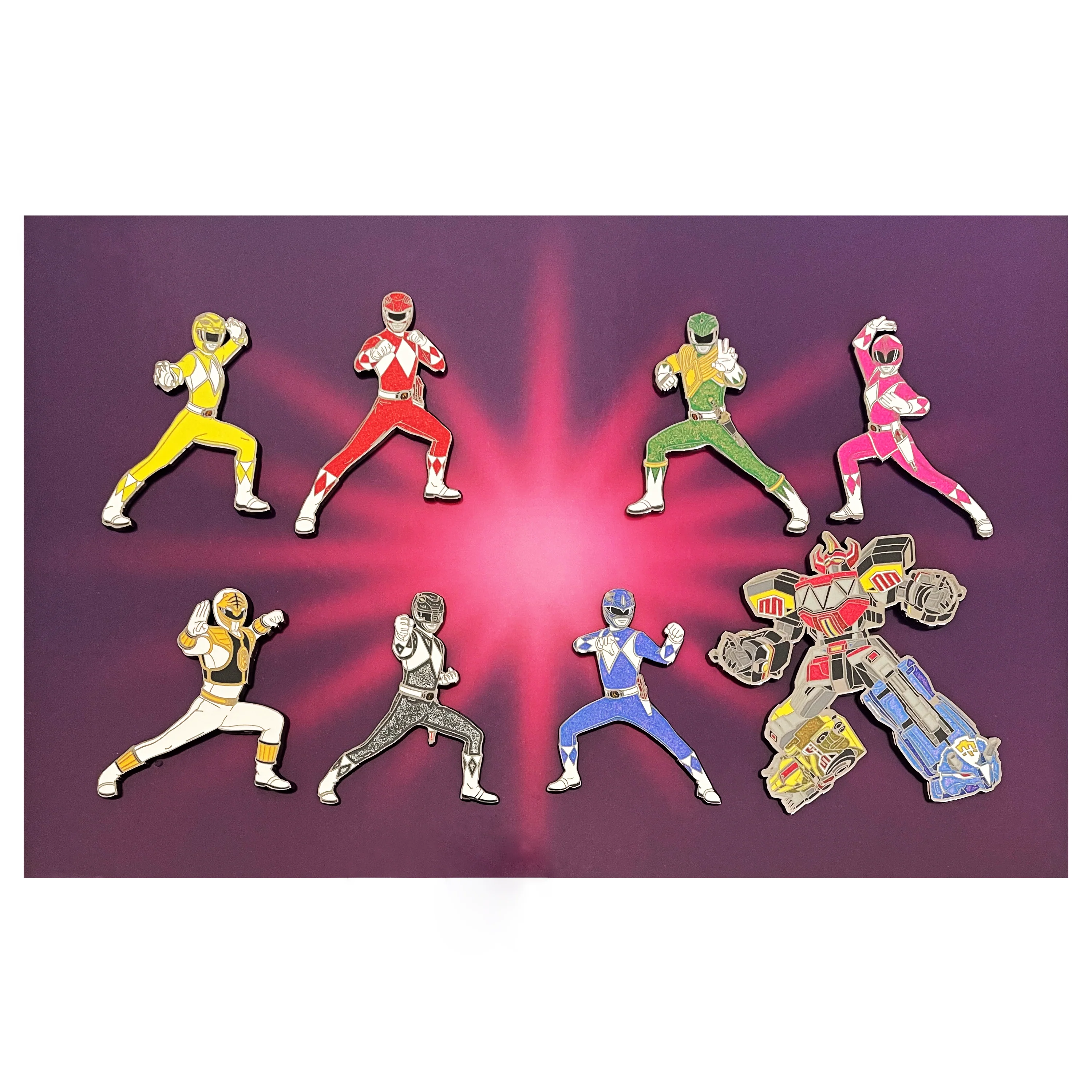 Icon Heroes Power Rangers Glitter Pins Set - Image 2