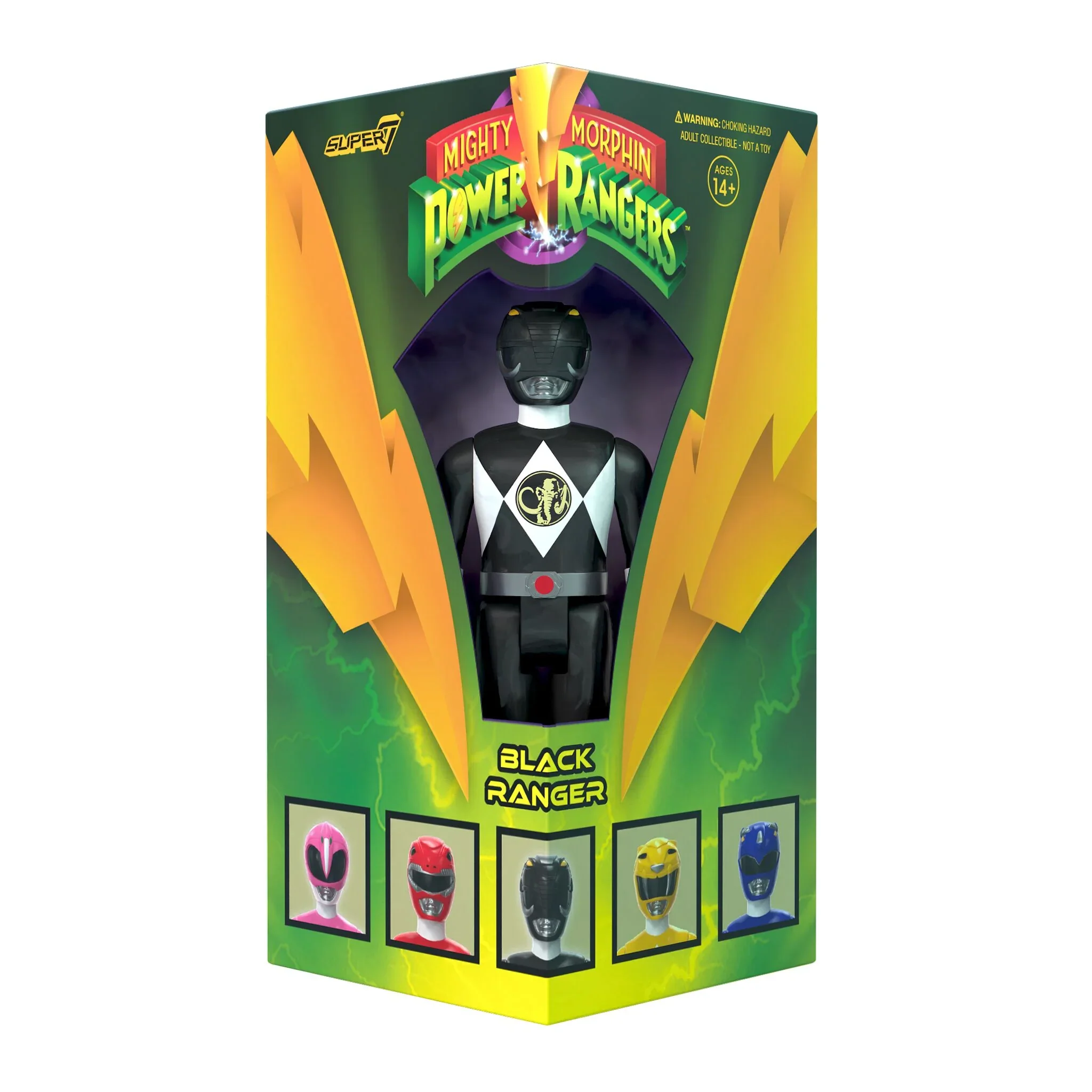 SDCC 2023 Black Ranger Triangle Box ReAction Figure - Image 3