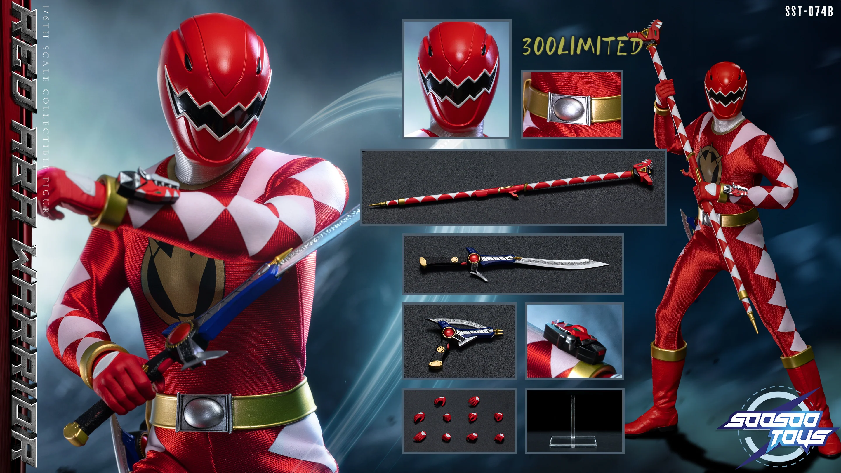 SST-074B Red Aba Warrior 1/6 Scale Action Figure - Image 5
