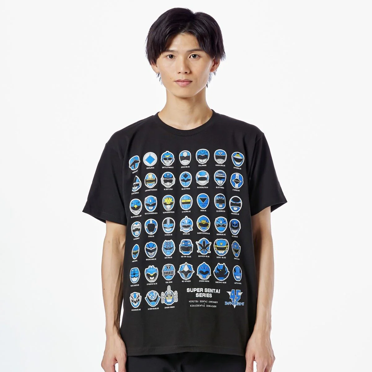 Super Sentai 45th Anniversary Blue Ranger T-Shirt - Image 3