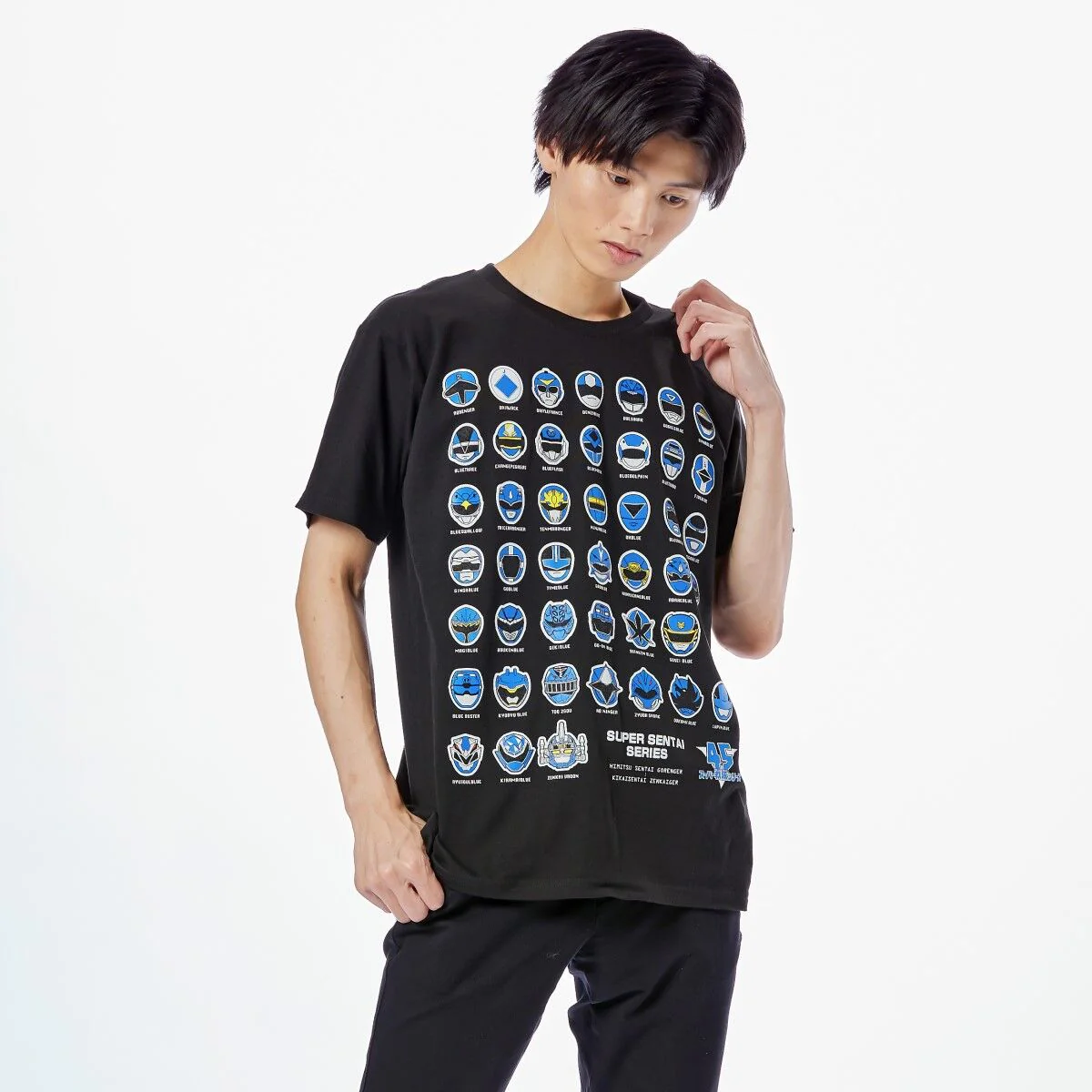 Super Sentai 45th Anniversary Blue Ranger T-Shirt - Image 8