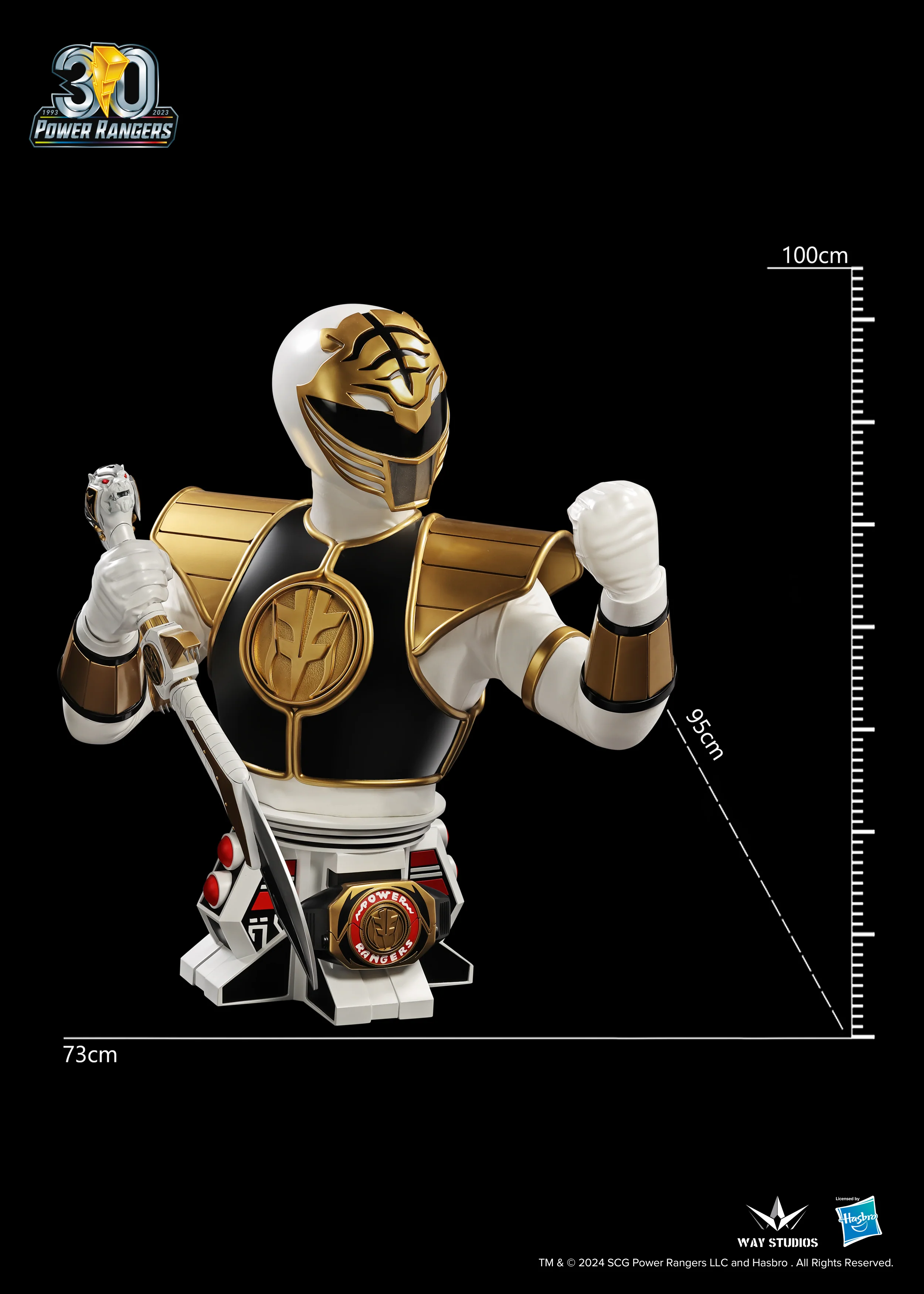 [PREORDER] WayStudios Power Rangers Series White Ranger Life Size Bust - Image 7